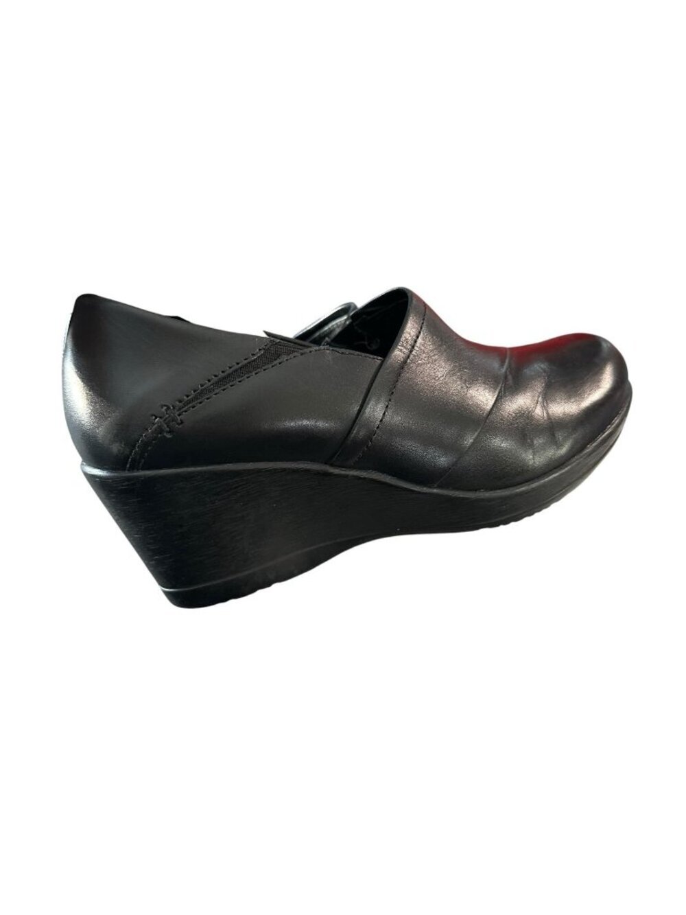 Dansko Women’s Black Leather Wedge Ankle Clogs Slip On Shoes Women’s Size EU 37